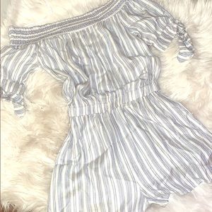 White and blue romper